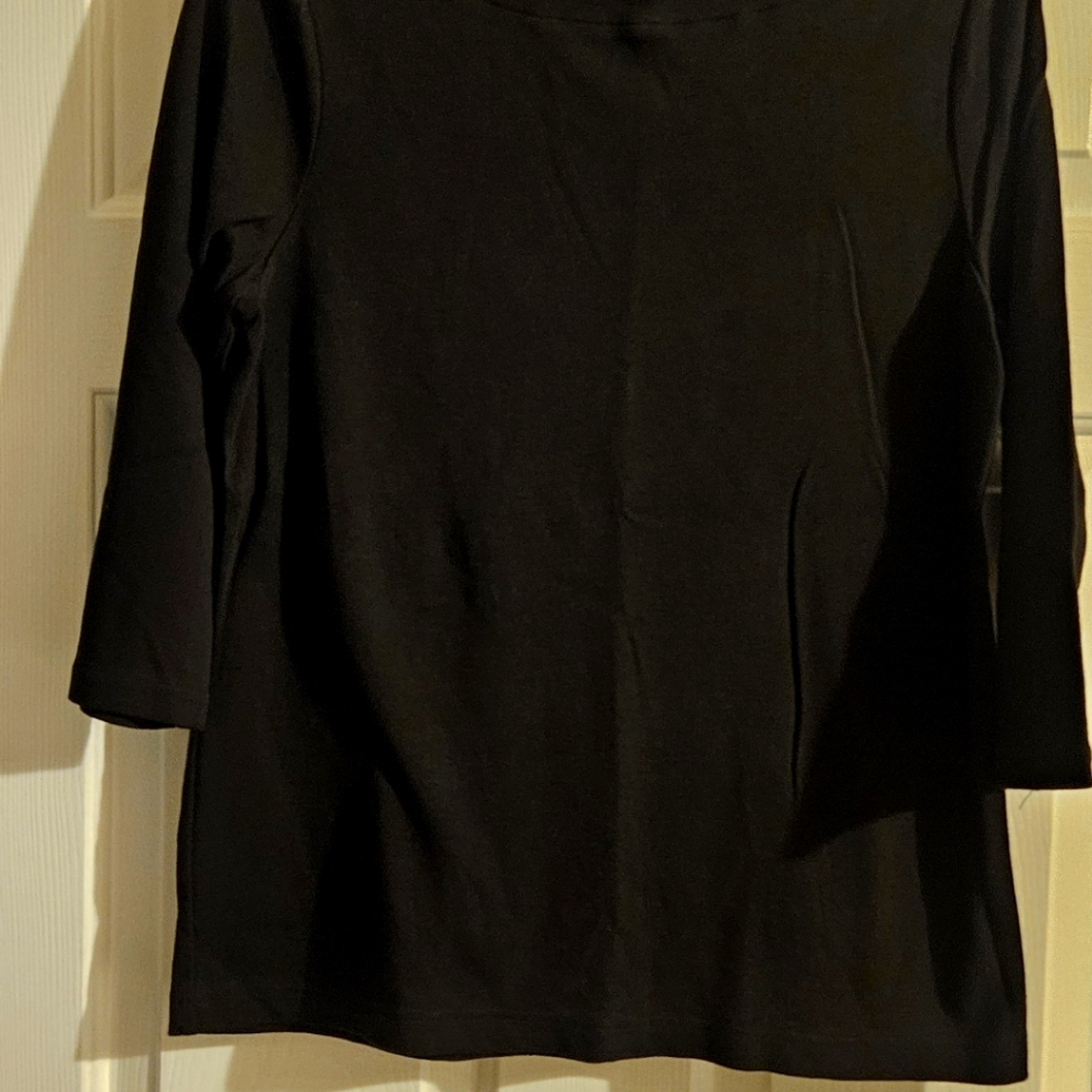 Croft Barrow, Size M, Black Casual, Knit top, 3/4 sleeves